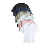 Next T-Shirt 'Essential' bleu clair / vert pastel / rose / noir / blanc, Taille M