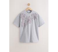Next T-shirt Fleuri à Manches Courtes Gris M Regular (FR 42-44)