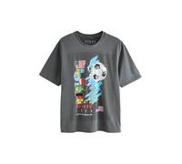 Next T-Shirt 'Football World Cup' bleu clair / gris foncé / noir / blanc, Taille XL