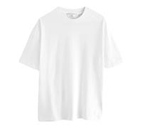 NEXT T-Shirt Homme Col Ras du Cou en Coton Épais - Coupe Décontractée Blanc XXL