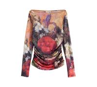 Next T-shirt 'Lindsey Cherek Waller' beige clair / beige foncé / chocolat / rouge cerise, Taille XS