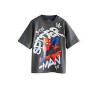 Next T-Shirt 'Marvel Superhero' bleu cobalt / gris foncé / rouge / noir, Taille 134