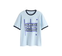Next T-Shirt 'New Order Ringer' bleu / bleu marine / bleu clair, Taille L