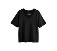NEXT Femme T-Shirt Coupe Large à col en V en Modal Noir S