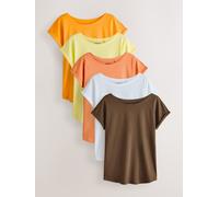 Next T-shirts en coton à manches courtes 5 Pack orange L Petite (FR 46-48)