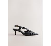 next Talons à bout pointu et bride arrière en cuir tressé Forever Comfort Noir EU 41 (UK 7)