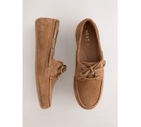 Next Tan Brown Extra Wide Fit Leather Round Toe Boat Shoes Tan Brown EU 39 XW (UK 6)