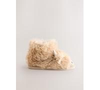 Next Tan Brown Hamish Cow Faux Fur Boot Slippers