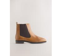 Next Tan Brown Leather Extra Wide Fit Forever Comfort Chelsea Ankle Boots