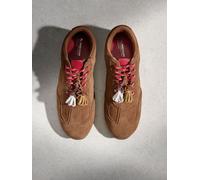 Next Tan Brown N. Premium Leather Slim Sole Charm Lace Up Trainers
