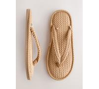 Next Tan Brown Plait Toe Thong Slippers
