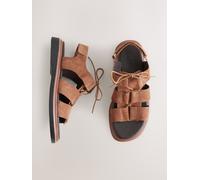 Next Tan Brown Suede Chunky Lace-Up Sandals