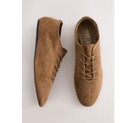 Next Tan Brown Suede Premium Leather Soft Lace-Up Shoes Tan Brown Suede 9 EU 43
