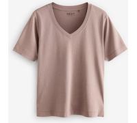 Next Taupe Brown Cotton Modal Slouch V-Neck T-Shirt
