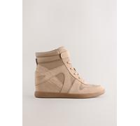 Next Taupe Forever Comfort Lace Up Wedge Trainers