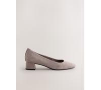 Next Taupe Forever Comfort Leather Round Toe Low Block Heels Taupe EU 38 (UK 5)