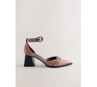 Next Taupe Forever Comfort Point Toe Buckle Block Heels Taupe EU 40 (UK 6.5)