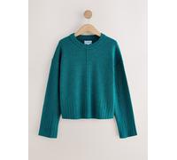 Next Teal Blue 100% Lambswool N. Premium Crew Neck Jumper
