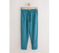 Next Teal Blue Tapered Leg Trousers with TENCEL Lyocell