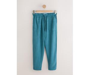 Next Teal Blue Tapered Leg Trousers with TENCEL Lyocell