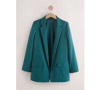 Next Teal Blue Twill Melange Relaxed Blazer