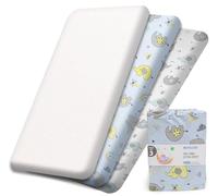 Next to Me Lot de 3 draps de berceau 55 x 90 cm, 1 protège-matelas imperméable - 2 draps-housses 100 % pur coton ultra doux pour lit de bébé Chicco, Joie, Tutti Bambini, Maxi, Cozee