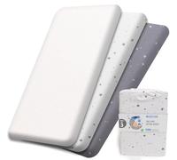 Next to Me Lot de 3 draps de berceau 55 x 90 cm, 1 protège-matelas imperméable pour berceau - 2 draps-housses certifiés GOTS 100 % coton bio ultra doux pour lit de bébé pour Chicco, Joie, Tutti