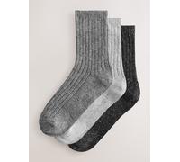 Next Chaussettes gris / gris foncé / noir chiné, Taille 36-41