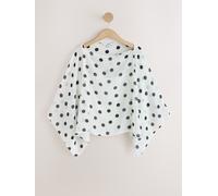 next Top à manches cape superposées transparentes avec débardeur crème FR 40 (EU 38)