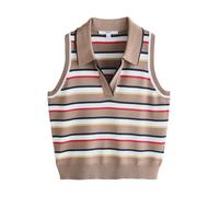 Next Tops en tricot beige foncé / bleu marine / rouge / blanc, Taille 6XL-7XL