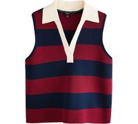 Next Tops en tricot bleu foncé / rouge carmin / blanc, Taille XL