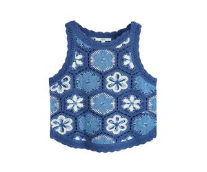 Next Tops en tricot bleu marine / bleu roi / blanc, Taille M