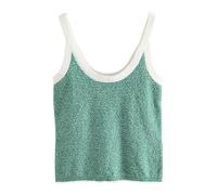 Next Tops en tricot émeraude / blanc, Taille L