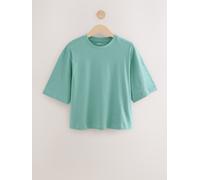 Next Turquoise Green Relaxed Boxy Elbow Length Crew Neck T-Shirt