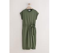 Next Washed Khaki Green Jersey Sarong Tie T-Shirt Dress Washed Khaki Green EU 42 Petite (UK 14 P)