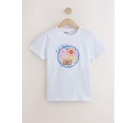 Next White Biscuit Graphic Short Sleeve T-Shirt