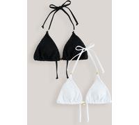 Next White/Black Shirred Triangle Bikini Tops 2 Pack