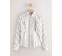 Next White/Black Stripe Cinched Waist Fitted Shirt White/Black Stripe EU 38 (UK 10)