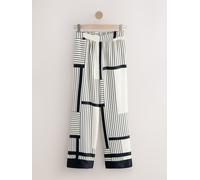 Next White/Black Stripe Stripe High Waist Wide Leg Trousers