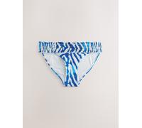 Next White/Blue Zebra Shirred High Leg Bikini Bottoms
