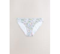 Next White Ditsy Shirred High Leg Bikini Bottoms