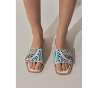 Next White Forever Comfort Beaded Square Toe Mules