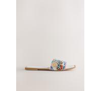 Next White Forever Comfort Beaded Square Toe Mules