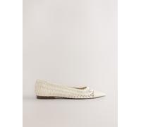 Next White Forever Comfort Point Toe Raffia Flats White EU 42 (UK 8)