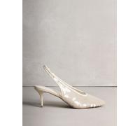 Next White Forever Comfort Round Toe Slinback Sequin Heels White EU 40 (UK 6.5)