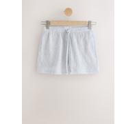 Next White/Grey Stripe Textured Shorts with Linen White/Grey Stripe EU 46 Long (UK 18 L)