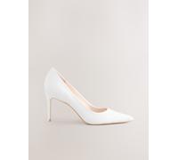 Next White Leather Standard/Wide Fit Mid Court Shoes White Leather EU 37 (UK 4)