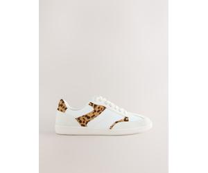 Next White/Leopard Forever Comfort Lace-Up Trainers