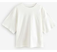 Next White Oversized Relaxed Fit Boxy Heavyweight Crew Neck T-Shirt