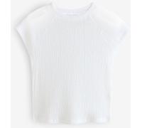 Next White Raglan Short Sleeve Textured Top